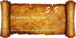 Staubach Ibolya névjegykártya
